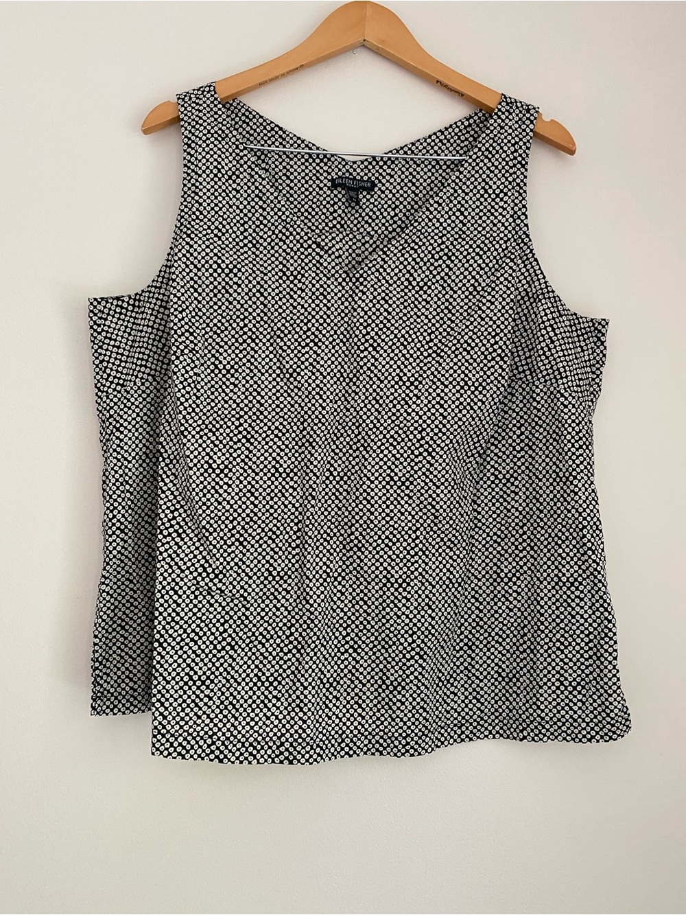 Eileen Fisher black and white cotton tank top 1X